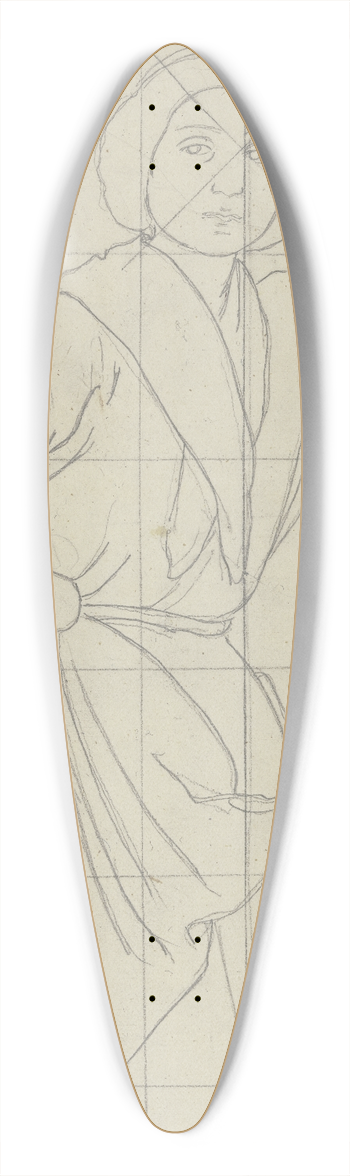 Jakob Becker - Standing girl 39.3 inch art pintail longboard deck