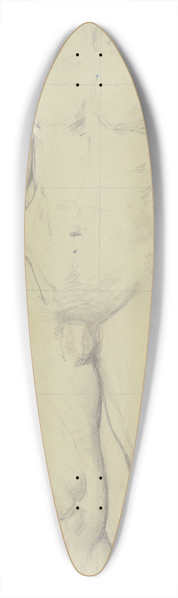 Jakob Becker - Stehender mnnlicher Akt mit Kopftuch 39.3 inch art pintail longboard deck