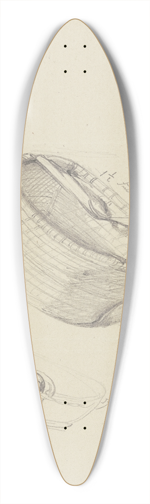 Jakob Becker - Straw basket 39.3 inch art pintail longboard deck