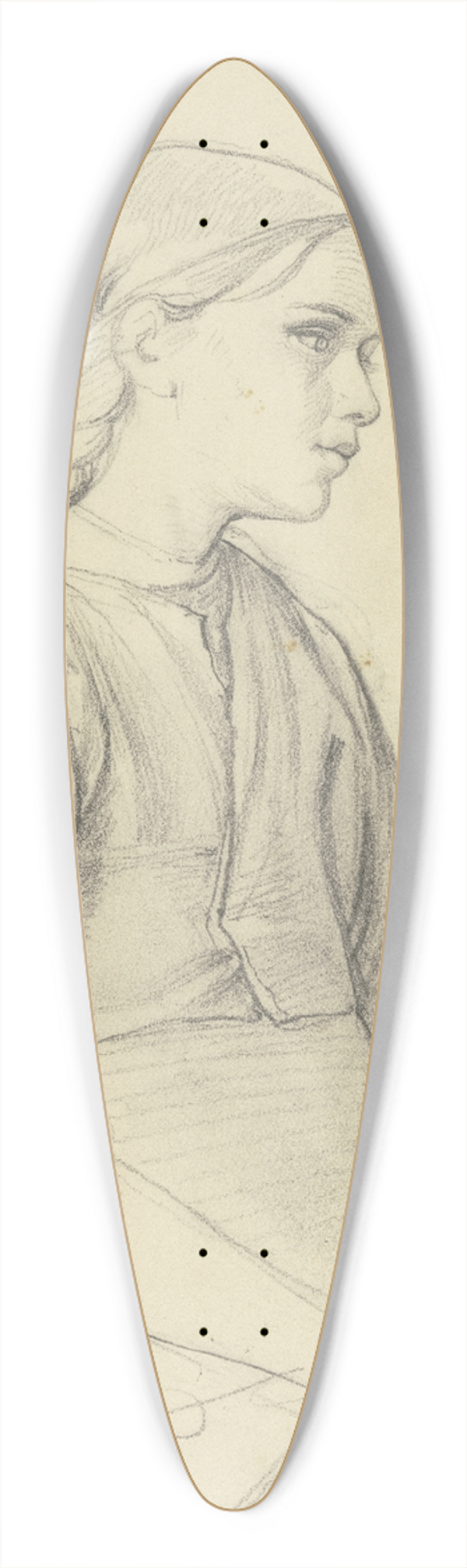 Jakob Becker - Studie eines jungen Mdchens, das Gesicht im Profil nach rechts 39.3 inch art pintail longboard deck