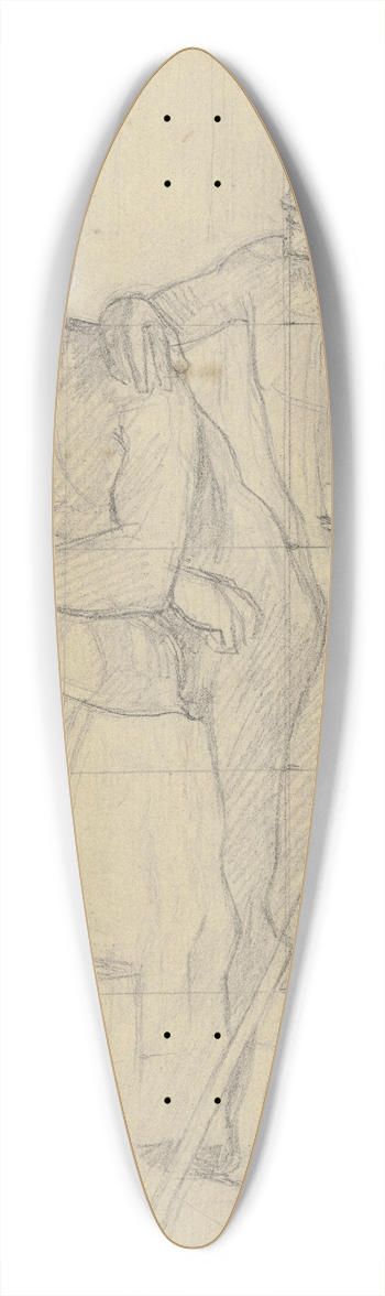 Jakob Becker - Two male nudes 39.3 inch art pintail longboard deck
