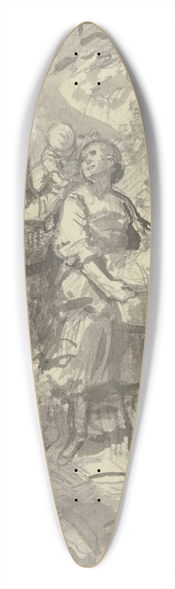 Jakob Becker - Washerwomen 39.3 inch art pintail longboard deck