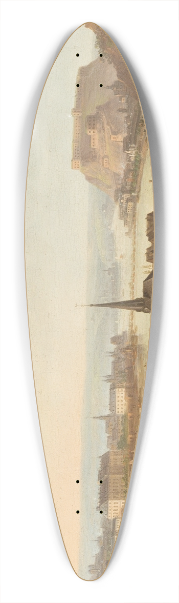 Jakob Diezler - River Rhine at Koblenz overlooking castle and fort Ehrenbreitstein 39.3 inch art pintail longboard deck