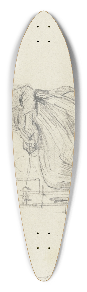 Jakob Frchtegott Dielmann - Alte Frau am Spinnrad sitzend, im Profil nach links 39.3 inch art pintail longboard deck