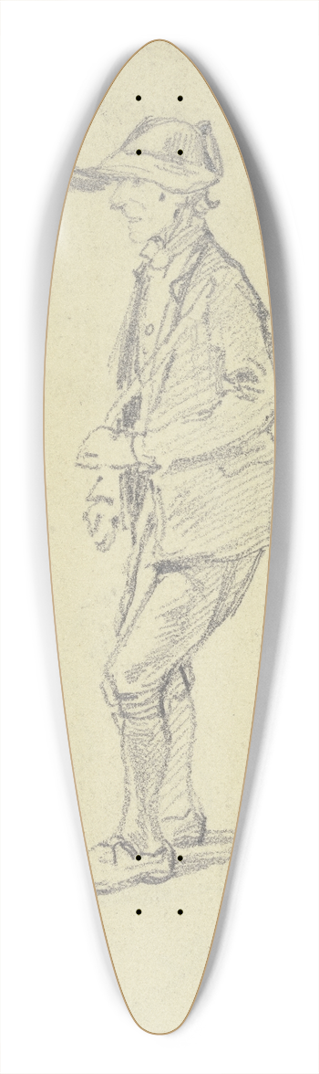 Jakob Frchtegott Dielmann - Alter Bauer mit hinten aufgeschlagenem Hut im Profil nach links 39.3 inch art pintail longboard deck