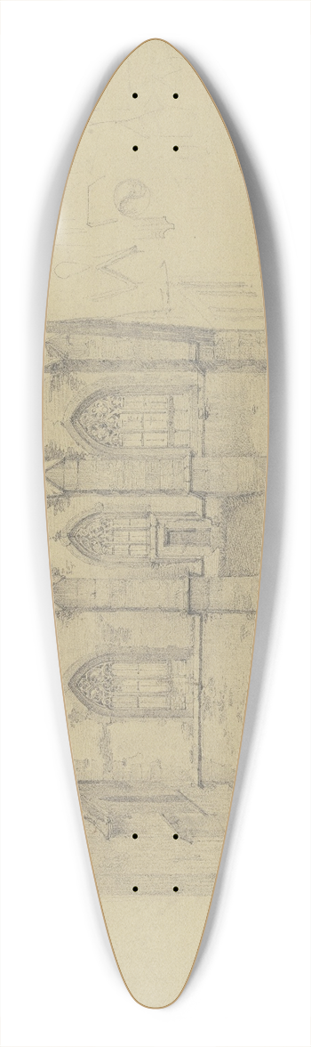 Jakob Frchtegott Dielmann - Fassade von St. Martin in Lorch am Rhein 39.3 inch art pintail longboard deck