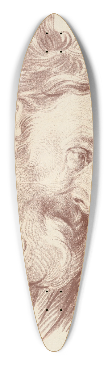 Jakob Matthias Schmutzer - Profile of a Bearded Old Man Looking Right 39.3 inch art pintail longboard deck