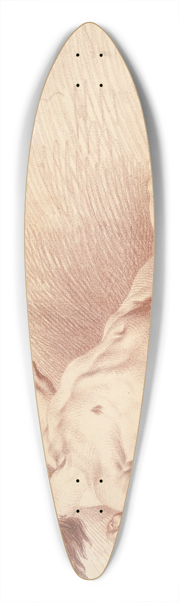 Jakob Matthias Schmutzer - Reclining Male Nude, as Wind God on Clouds 39.3 inch art pintail longboard deck