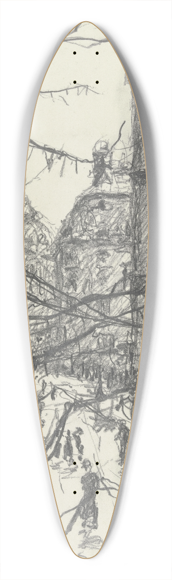 Jakob Nussbaum - Die Katharinenkirche in Frankfurt am Main 39.3 inch art pintail longboard deck