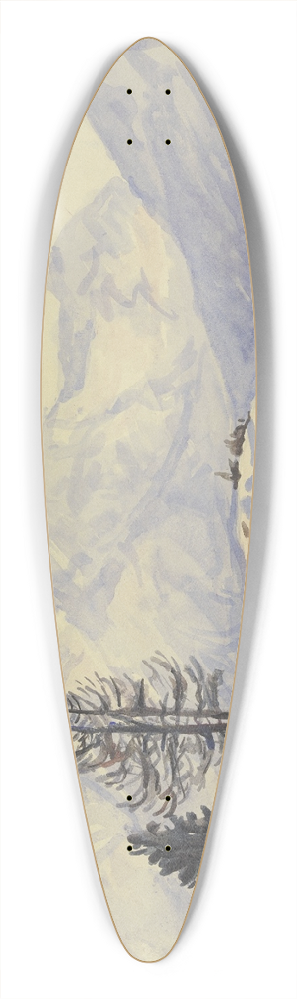 Jakob Nussbaum - Winterlandschaft, Unterengadin 39.3 inch art pintail longboard deck