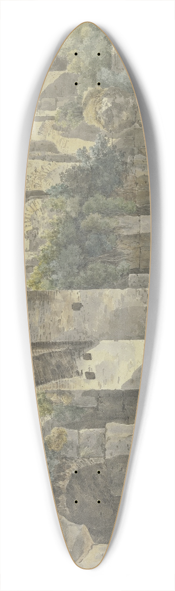 Jakob Philipp Hackert - Rmische Ruinen mit groem Bogen und hohen Mauern, von Pflanzen berwuchert 39.3 inch art pintail longboard deck