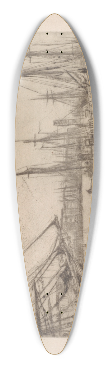 James Abbott McNeill Whistler - From Billingsgate 39.3 inch art pintail longboard deck