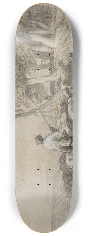Charles Emile Jacque - Shepherd and his Flock 8.25 inch art skate deck