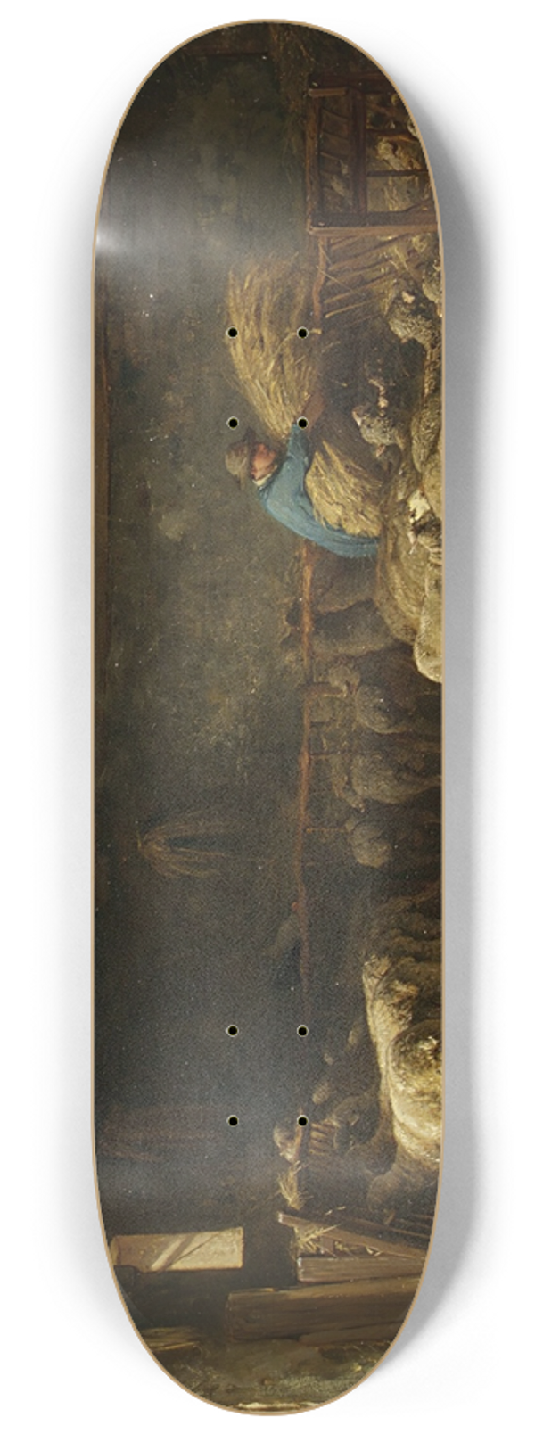 Charles Emile Jacque - The Sheepfold 8.25 inch art skate deck