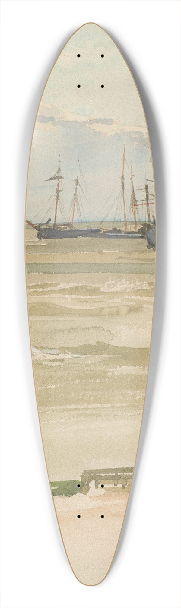 James Abbott McNeill Whistler - The Anchorage 39.3 inch art pintail longboard deck