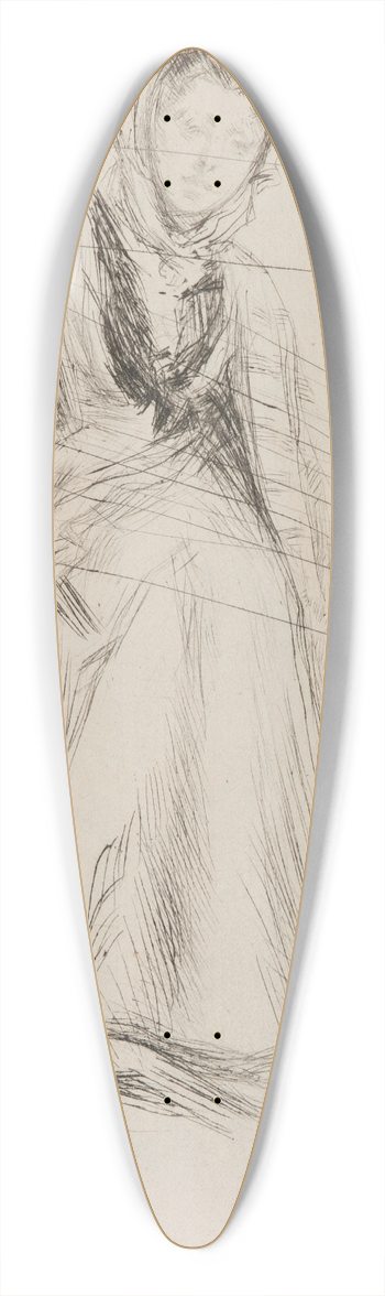James Abbott McNeill Whistler - The Scotch Widow 39.3 inch art pintail longboard deck
