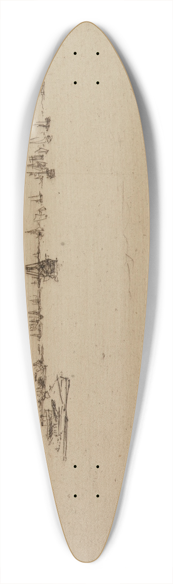 James Abbott McNeill Whistler - The Turret Ship 39.3 inch art pintail longboard deck