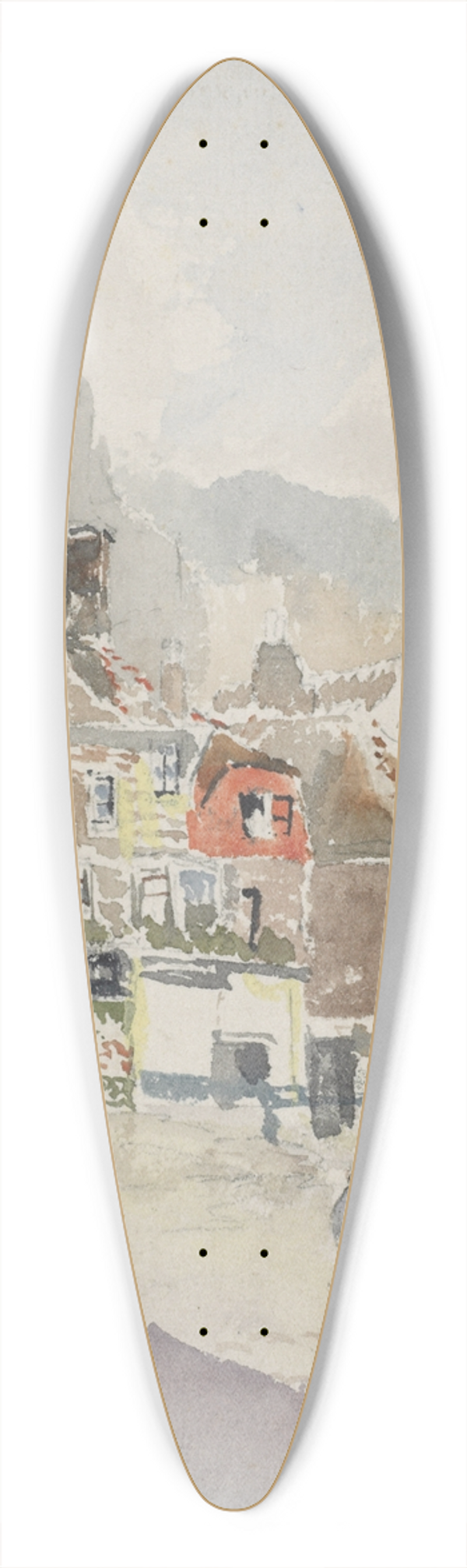 James Aitken - Street scene 39.3 inch art pintail longboard deck