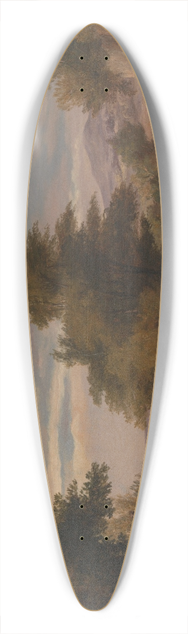 James Arthur O'Connor - A Wooded River Landscape with Mother and Child 39.3 inch art pintail longboard deck