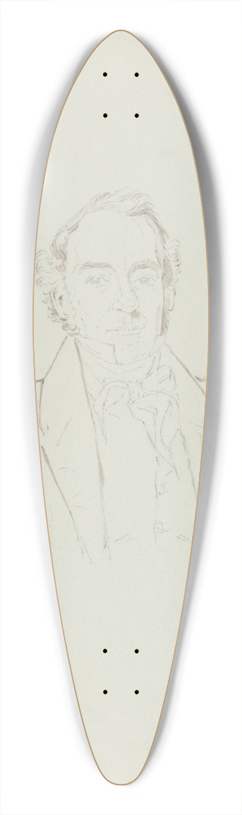 James Barton Longacre - Unidentified Man 39.3 inch art pintail longboard deck