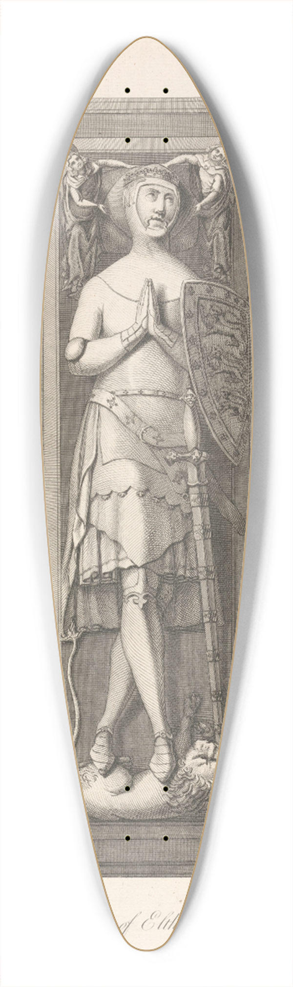 James Basire the younger - John of Eltham 39.3 inch art pintail longboard deck