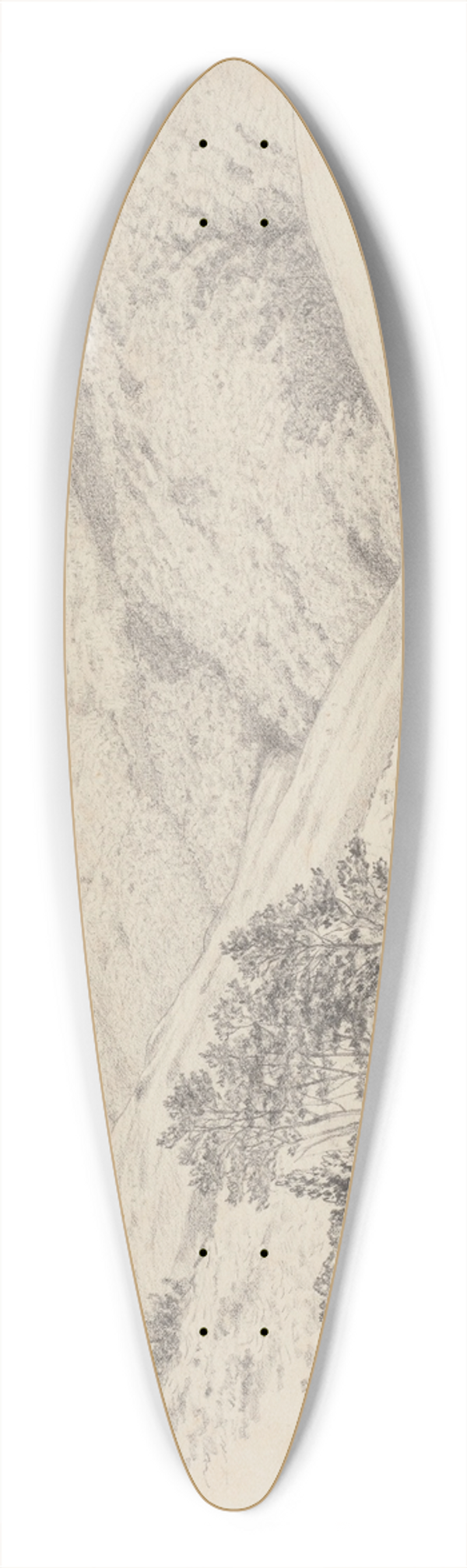 James Crowe Richmond - Ngatapa from the East 39.3 inch art pintail longboard deck