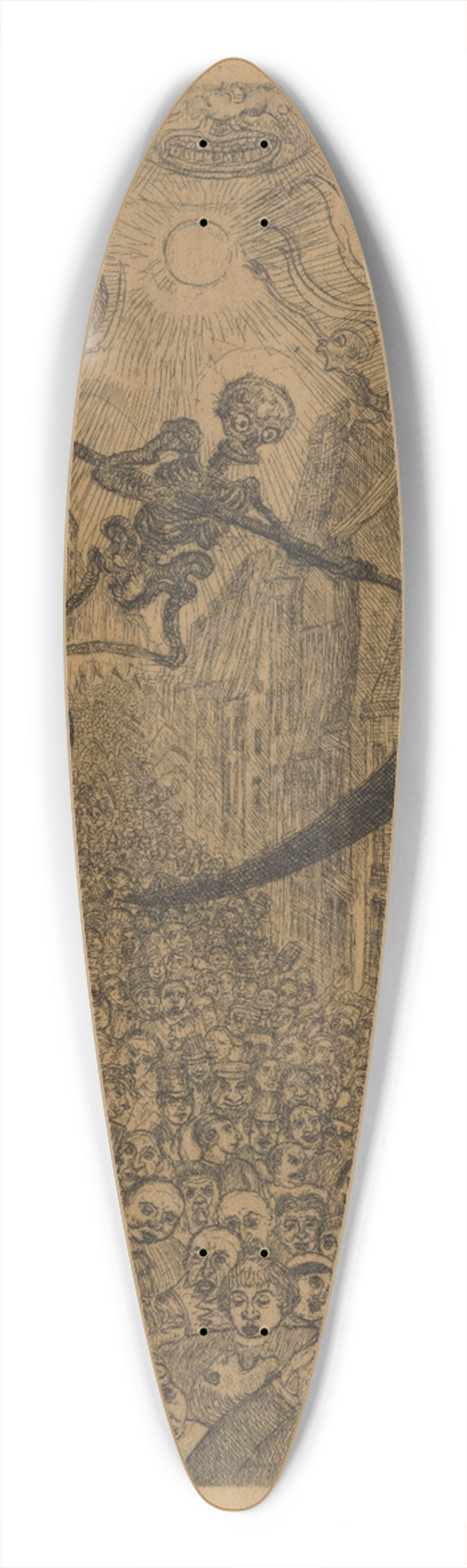 James Ensor - De dood achtervolgt de mensenkudde 39.3 inch art pintail longboard deck