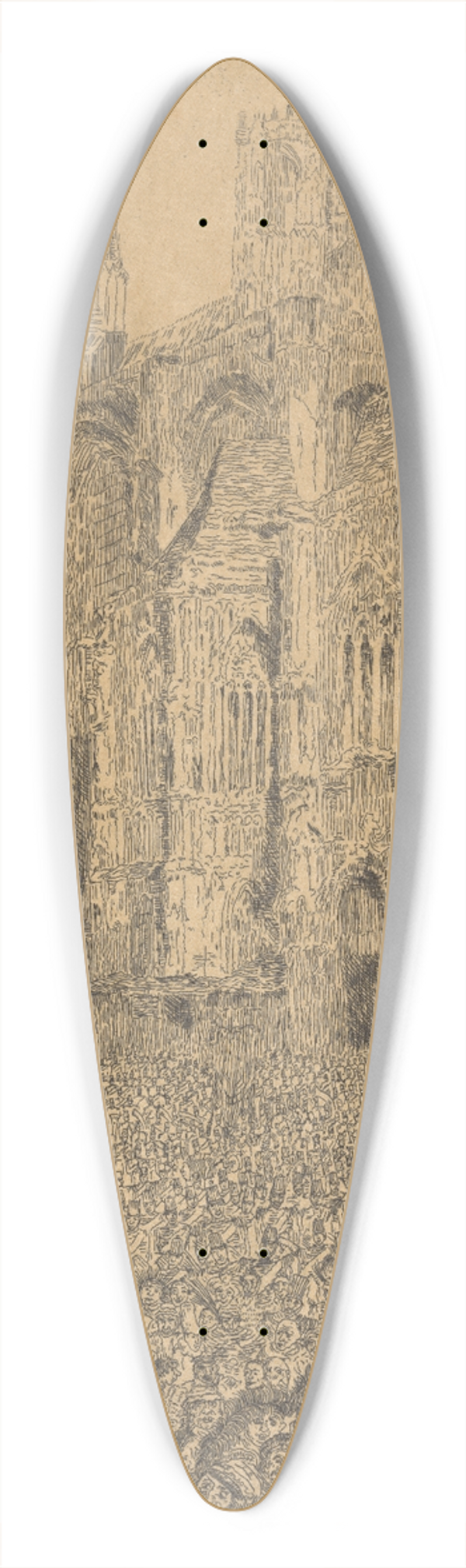 James Ensor - De kathedraal 39.3 inch art pintail longboard deck