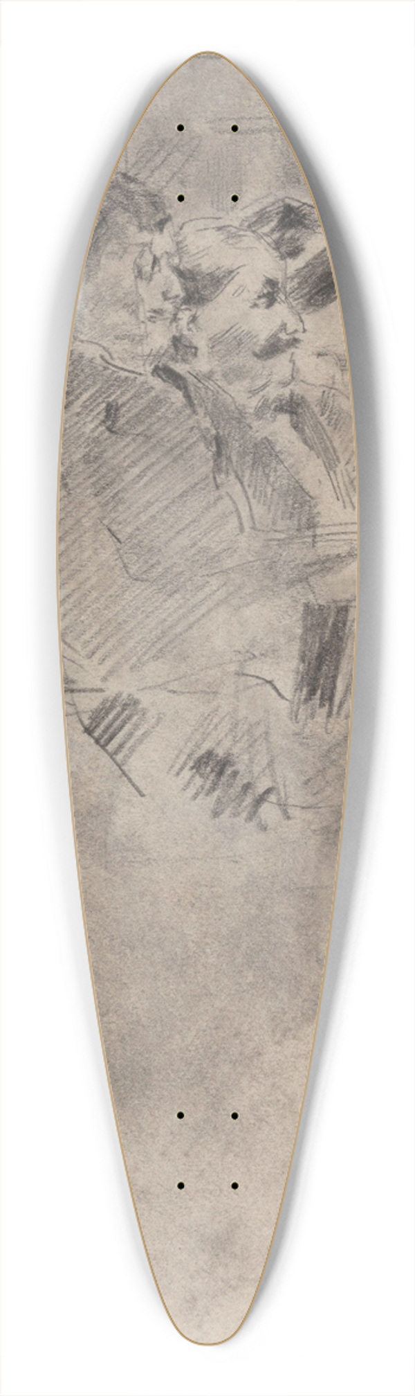 James Ensor - Four Spectators 39.3 inch art pintail longboard deck