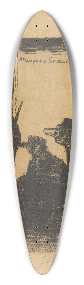 James Ensor - Gergerde maskers 39.3 inch art pintail longboard deck
