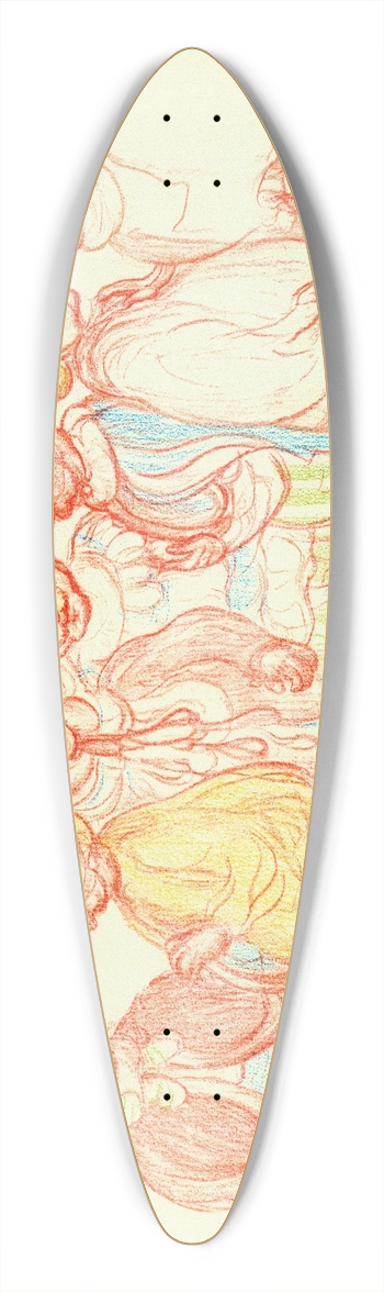 James Ensor - Grimacet, Craco-Cigaret 39.3 inch art pintail longboard deck