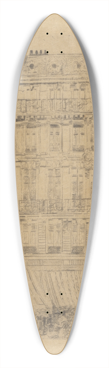 James Ensor - Huis op de Anspachlaan 39.3 inch art pintail longboard deck