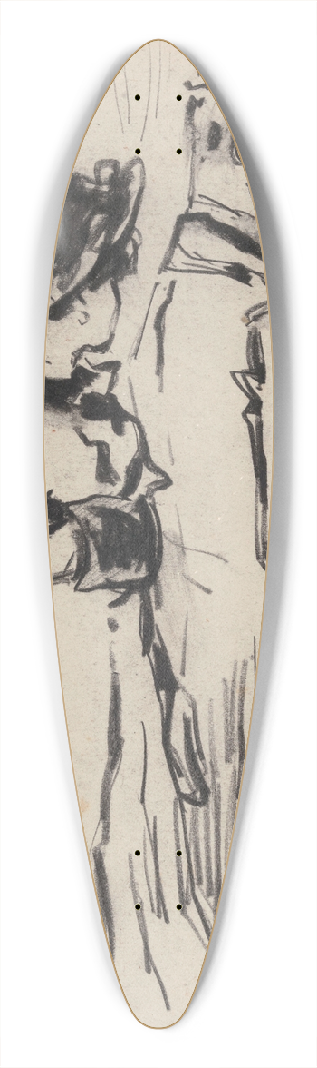 James Ensor - Lady and Two Gentlemen 39.3 inch art pintail longboard deck