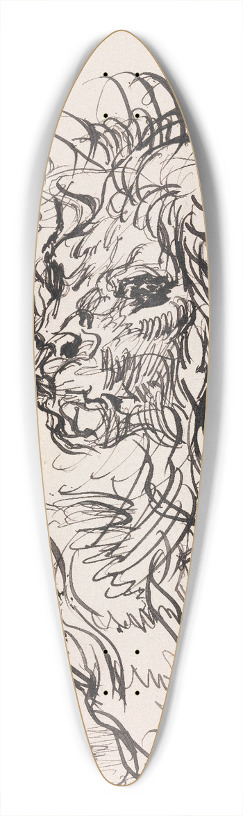 James Ensor - Lion and Hare 39.3 inch art pintail longboard deck