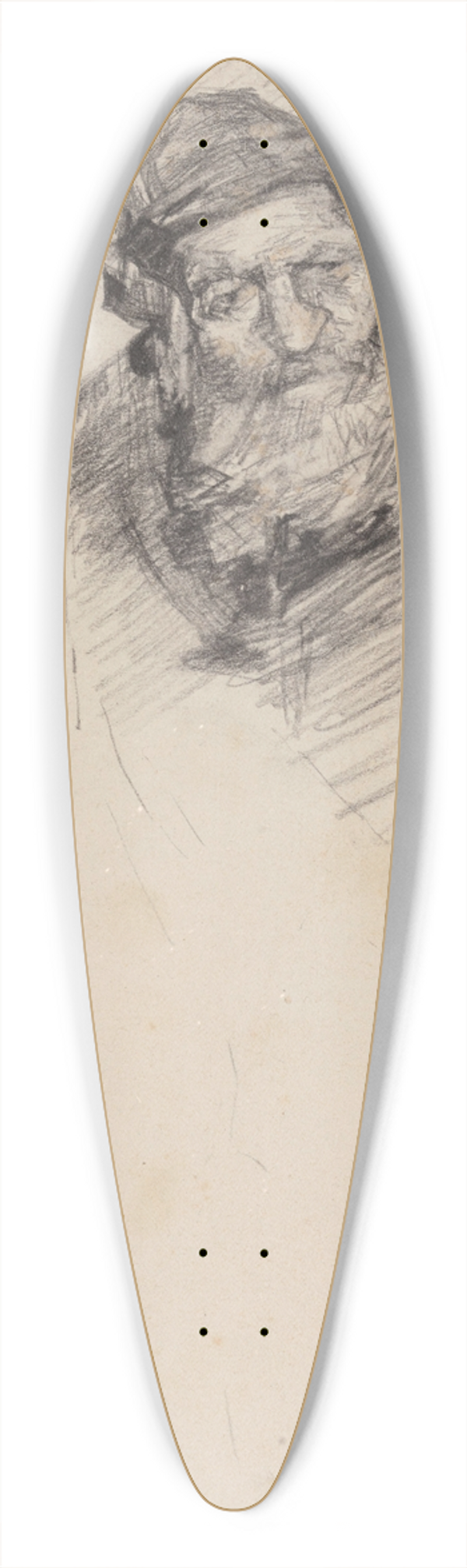 James Ensor - Man in a Hat 39.3 inch art pintail longboard deck