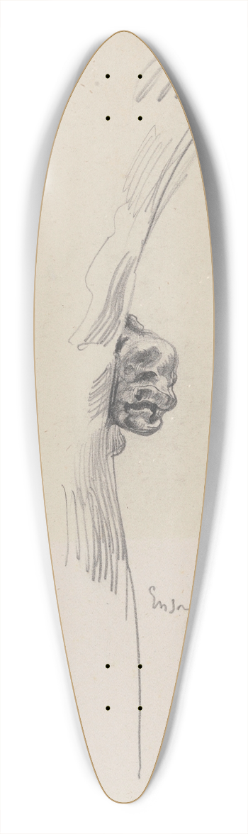 James Ensor - Ornament  Head of a monster 39.3 inch art pintail longboard deck