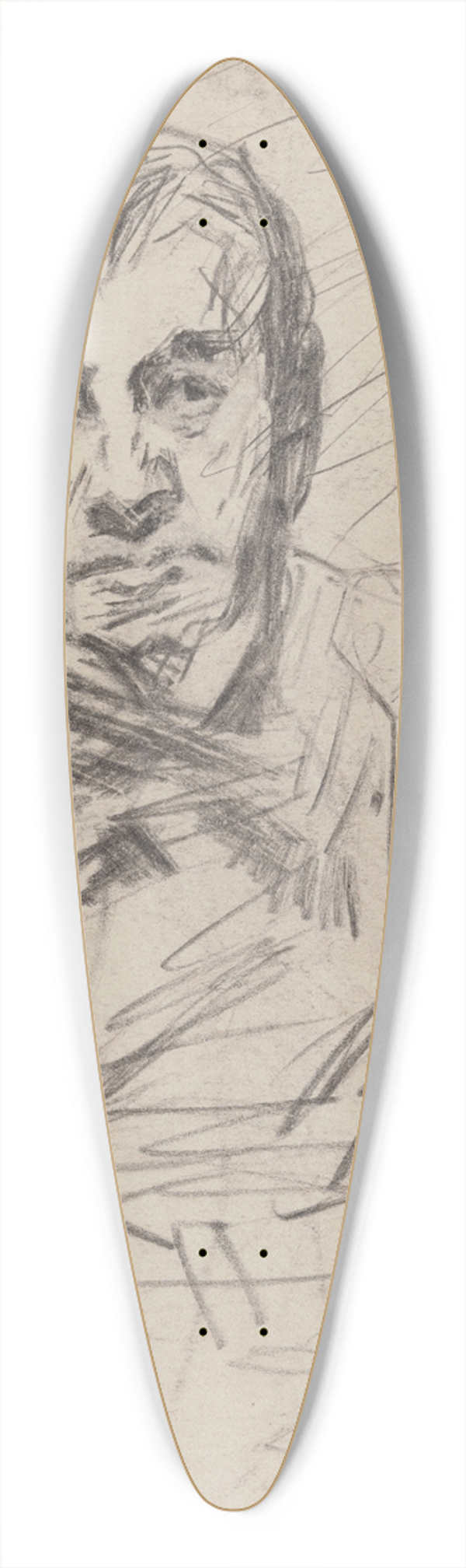 James Ensor - Portrait of a Man 39.3 inch art pintail longboard deck