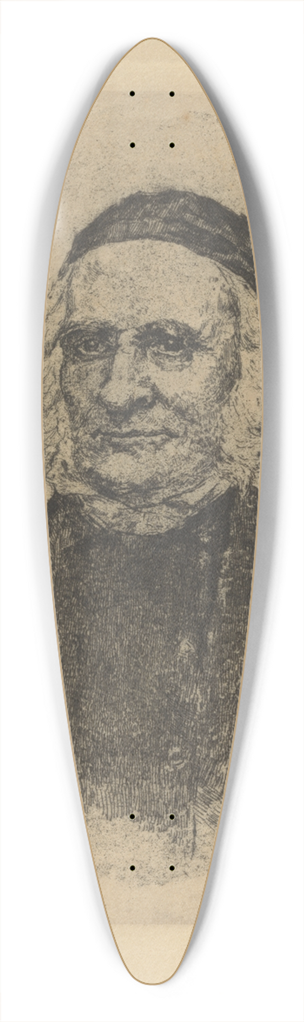 James Ensor - Portret van de Scandinaafse botanicus Elias Fries 39.3 inch art pintail longboard deck