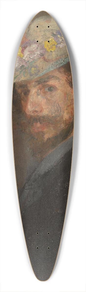 James Ensor - Self-portrait with flowered hat 39.3 inch art pintail longboard deck
