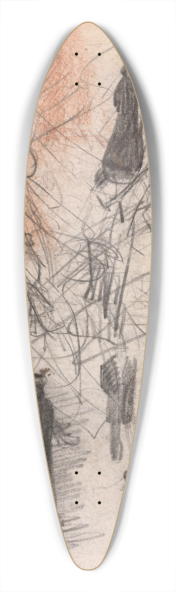 James Ensor - Silhouettes and Heads 39.3 inch art pintail longboard deck