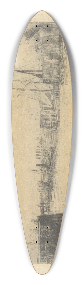 James Ensor - Staketsel  Pier te Oostende 39.3 inch art pintail longboard deck