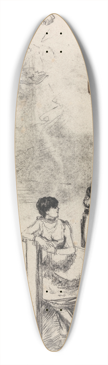 James Ensor - The Little Fountain and Other Figures 39.3 inch art pintail longboard deck