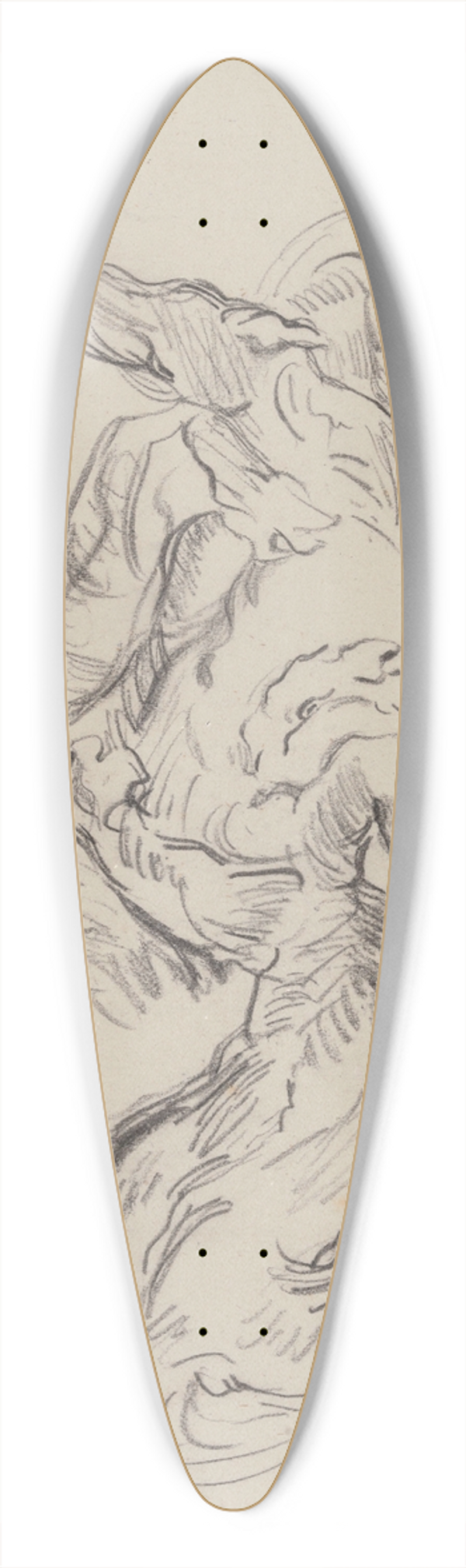 James Ensor - Tiger Hunt 39.3 inch art pintail longboard deck