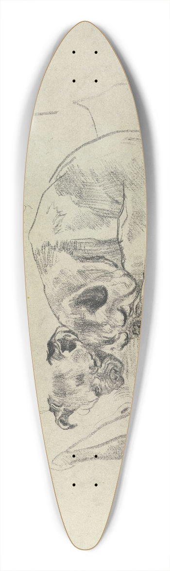 James Ensor - Two Dogs 39.3 inch art pintail longboard deck