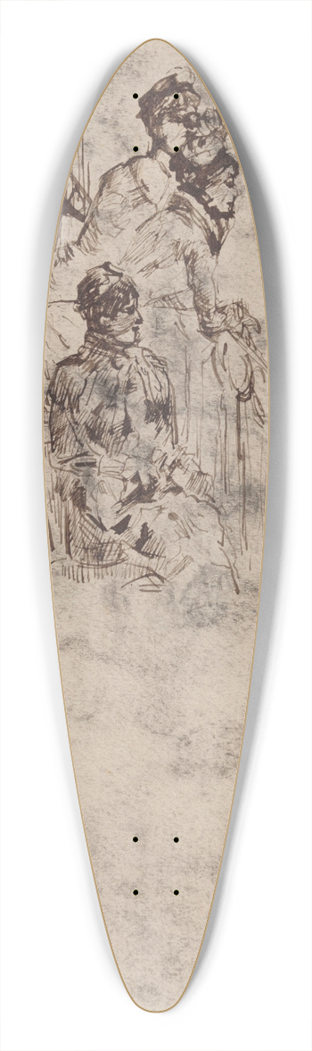 James Ensor - Two Militairy Men 39.3 inch art pintail longboard deck