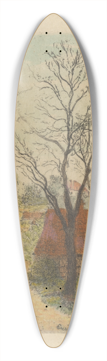 James Ensor - Voetpaadje te Groenendaal 39.3 inch art pintail longboard deck