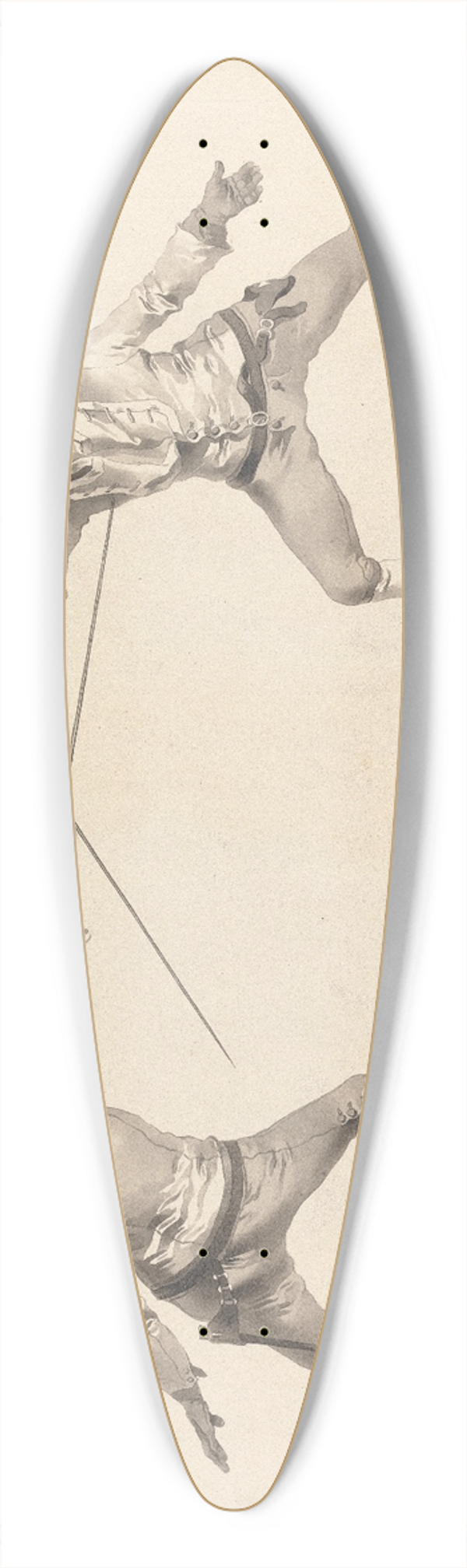 James Gwin - De la Risposte du Cav de Pied Ferme sur le Coup de Flanconnade a ceux qui nOpposent pas de la Main Gauche 39.3 inch art pintail longboard deck