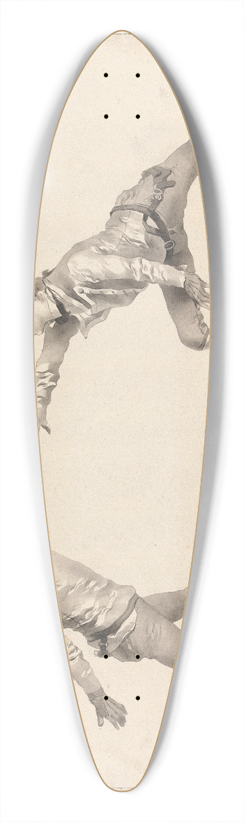 James Gwin - Echappement du Pied Gauche en Arriere dans le Tems de la Passe au Dehors des Armes 39.3 inch art pintail longboard deck