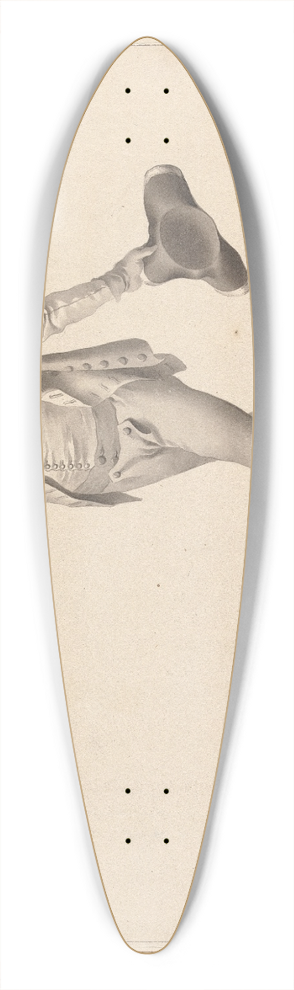 James Gwin - Seconde Position du Salut 39.3 inch art pintail longboard deck