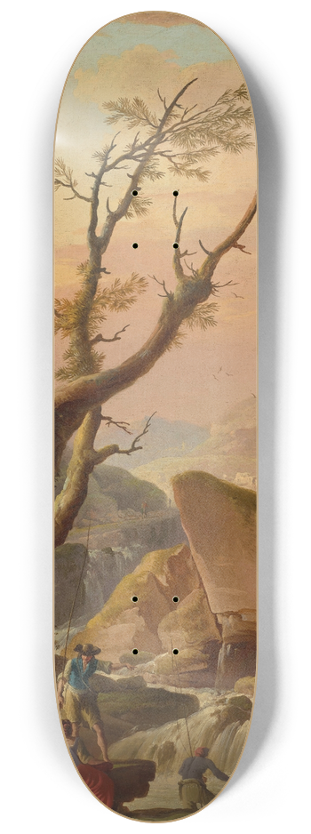 Charles-Franois Grenier De Lacroix - An Italian landscape with figures 8.25 inch art skate deck